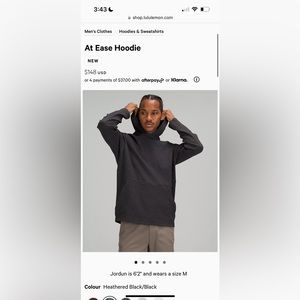 Lululemon Mens At Ease hoodie